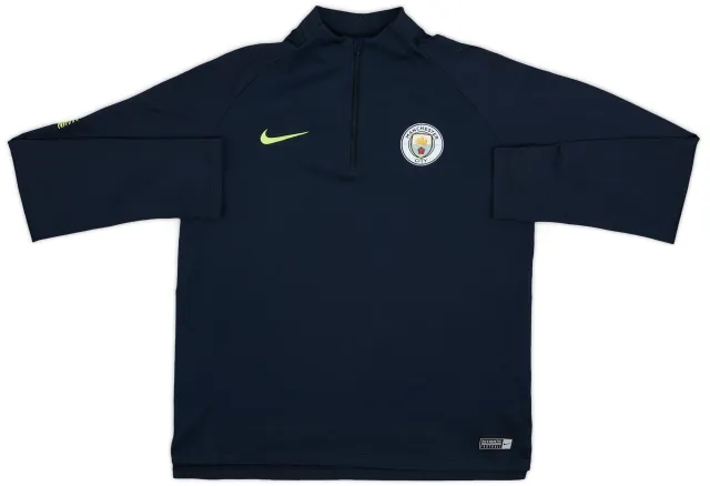 2018-19 Manchester City Nike 1/4 Zip Drill Top - 9/10 - (XL.Boys)