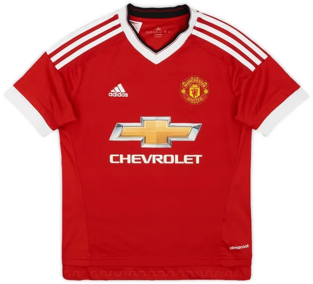 adidas 2015-16 Manchester United Home Shirt - 8/10 - (M.Boys)