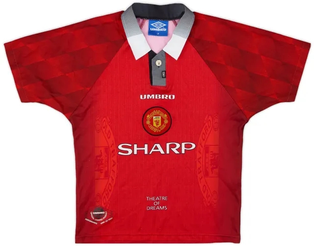 Umbro 1996-98 Manchester United Home Shirt - 7/10 - (L.Boys)