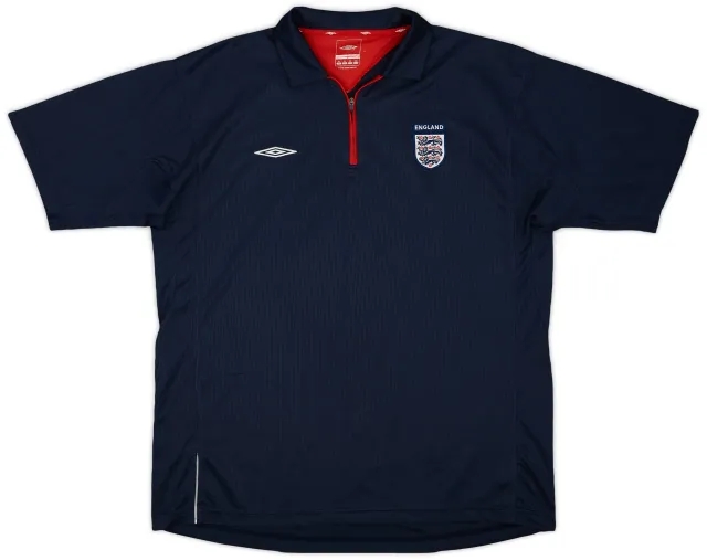 2004-05 England Umbro 1/4 Zip Polo Shirt - 8/10 - (XL)