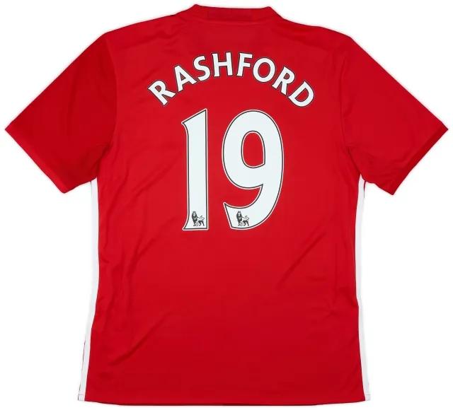 adidas 2016-17 Manchester United Home Shirt Rashford #19 - 9/10 - (M)