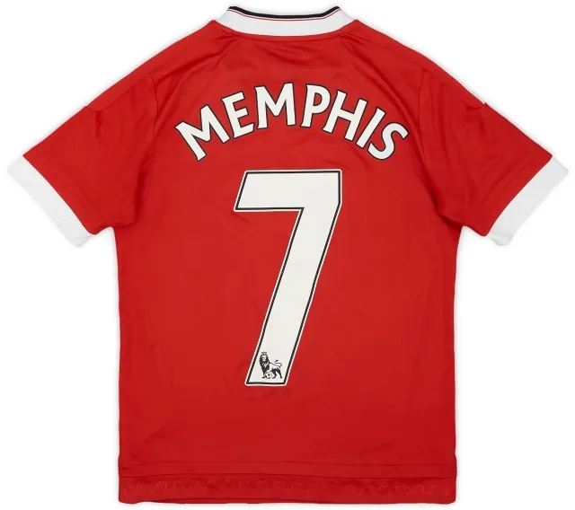 adidas 2015-16 Manchester United Home Shirt Memphis #7 - 6/10 - (M.Boys)