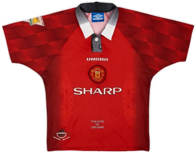 Umbro 1996-98 Manchester United Home Shirt - 8/10 - (L.Boys)