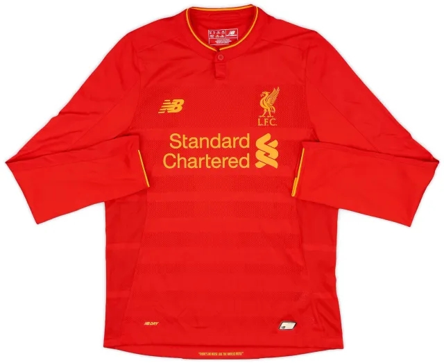 NewBalance 2016-17 Liverpool Home L/S Shirt - 9/10 - (XL.Boys)