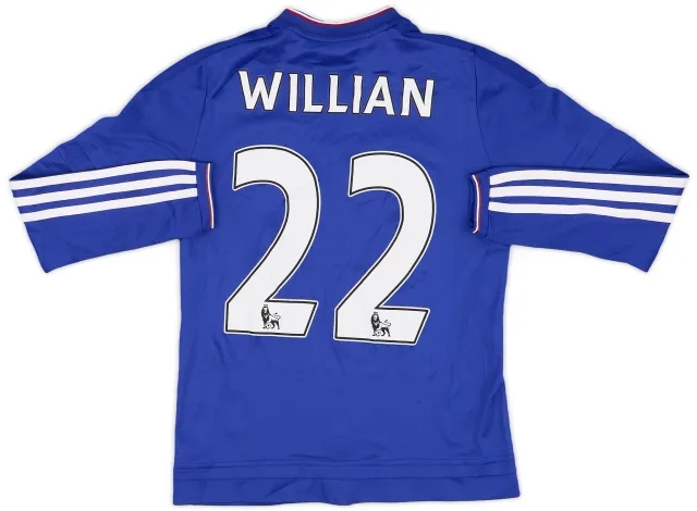 adidas 2015-16 Chelsea Home L/S Shirt WIllian #22 - 6/10 - (M.Boys)