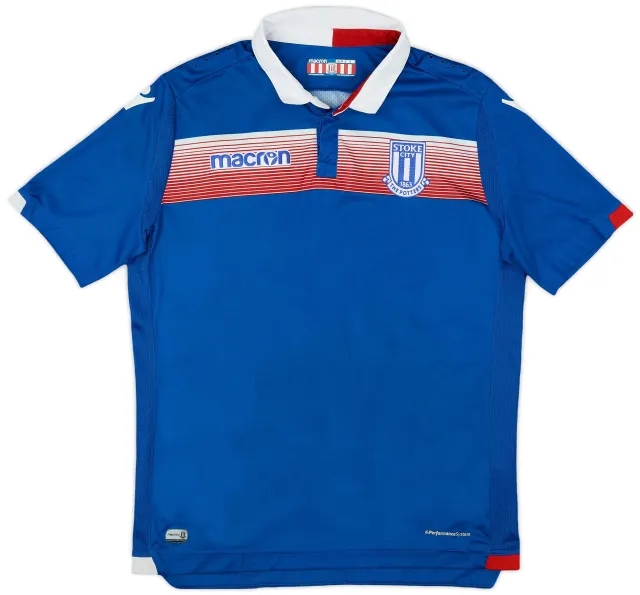 Macron 2017-18 Stoke City Away Shirt - 8/10 - (XL.Boys)