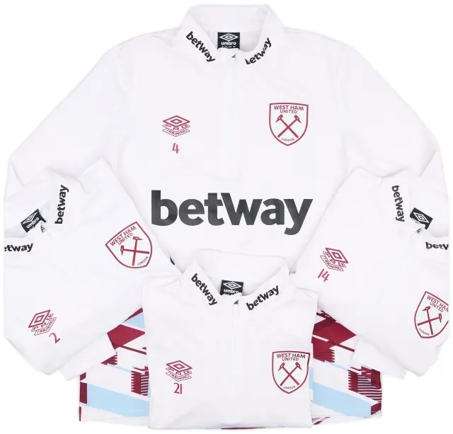 Umbro 2023-24 West Ham Player Issue 1/4 Zip Training Top - 9/10 - (L)
