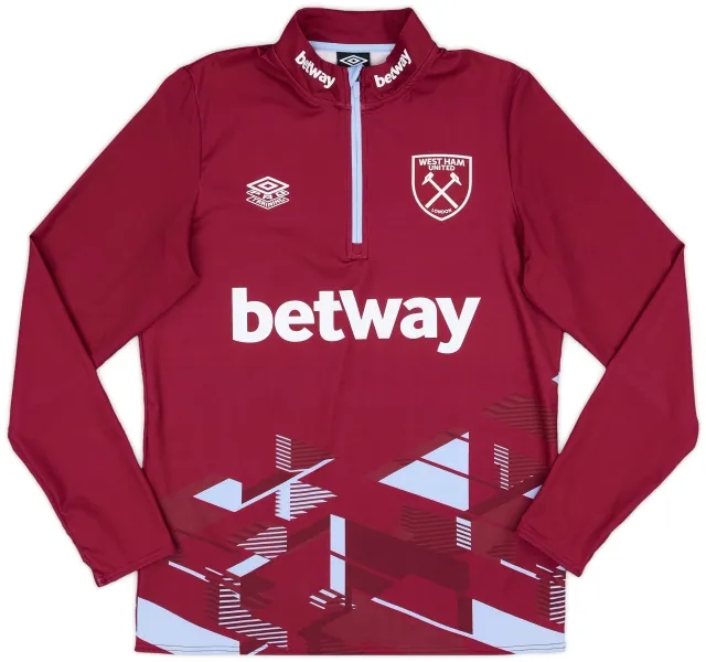 Umbro 2023-24 West Ham Player Issue 1/4 Zip Training Top - 9/10 - (M)