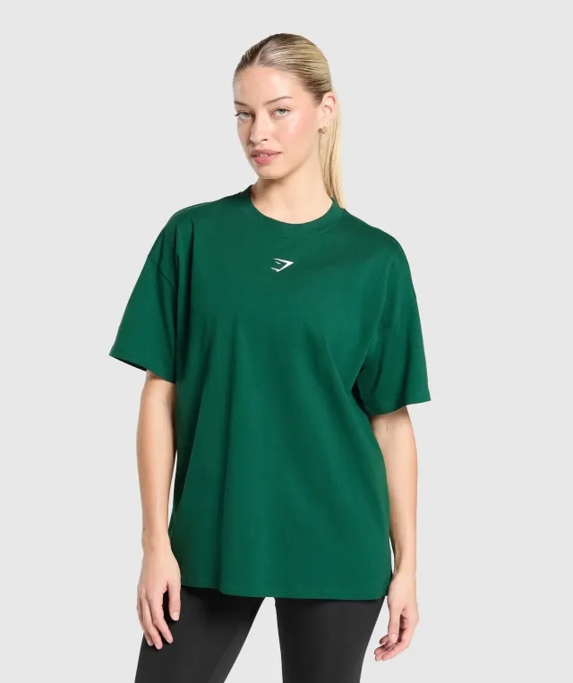 Gymshark Fraction Oversized T-Shirt - Conditioning Green