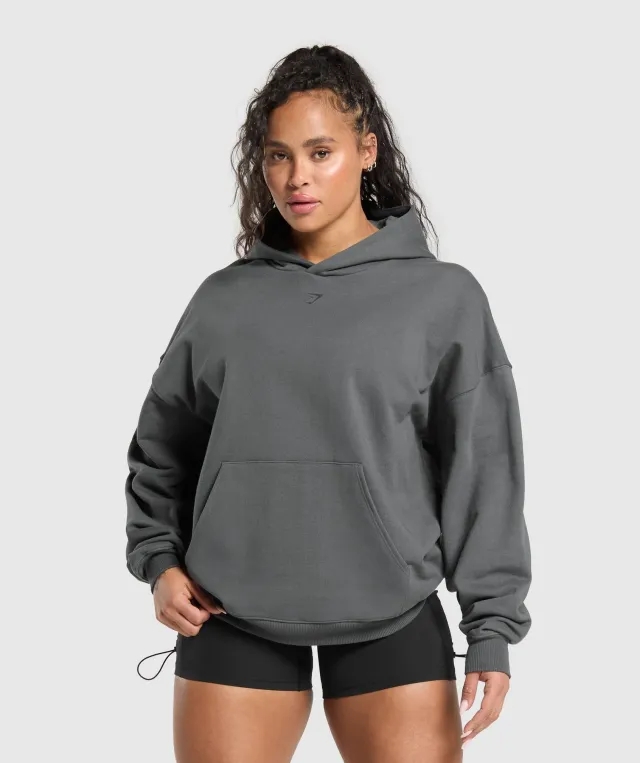 Gymshark Back Gains Graphic Hoodie - Graphite Grey
