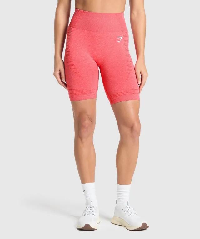 Gymshark Vital Seamless 7 Inch Shorts - Coral Red Marl
