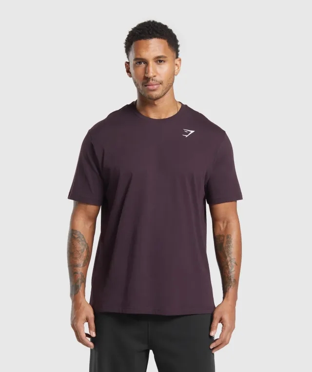 Gymshark Crest T-Shirt - Plum Brown