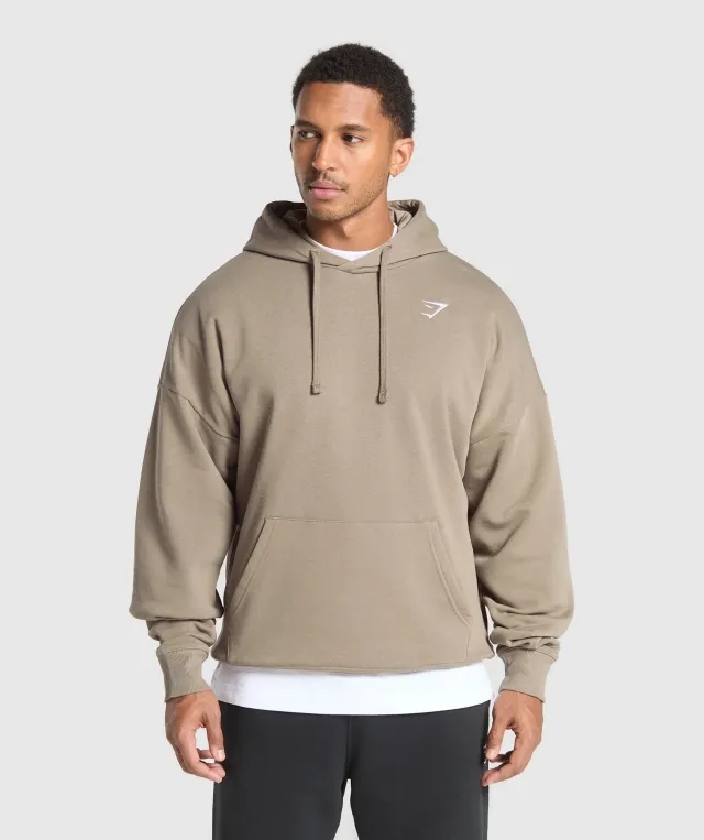 Gymshark Crest Oversized Hoodie - Lifestyle Brown