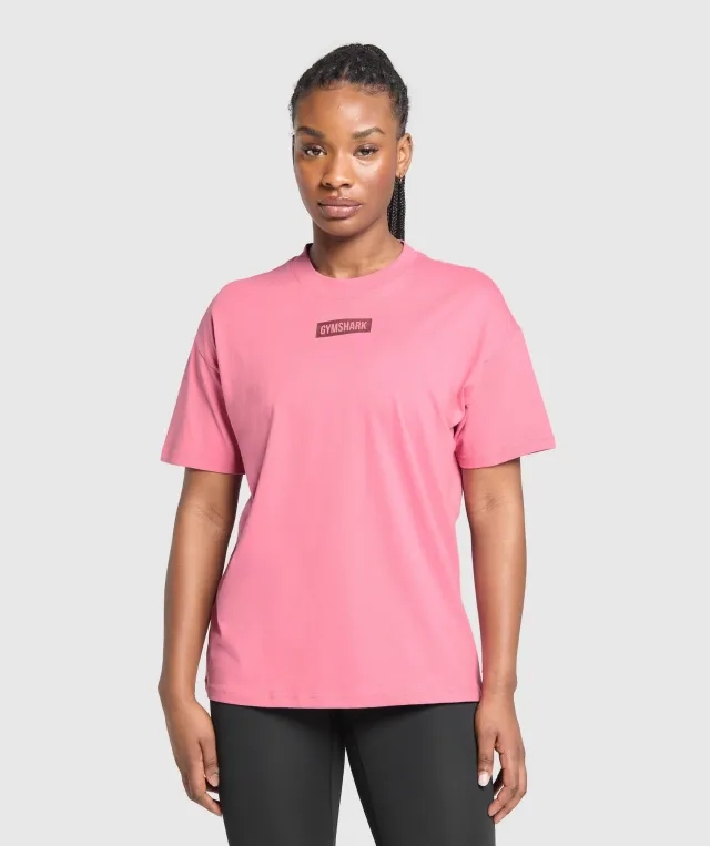 Gymshark Block Oversized T-Shirt - Sunset Pink