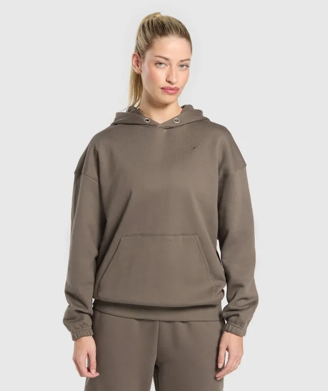 Gymshark Rest Day Sweats 2.0 Oversized Hoodie - Camo Brown