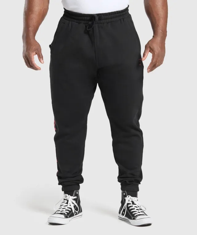 Gymshark Power Joggers - Black/Conditioning Red