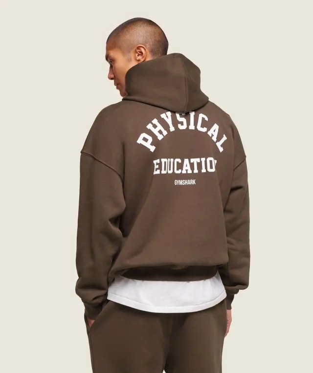 Gymshark Phys Ed Hoodie - Archive Brown