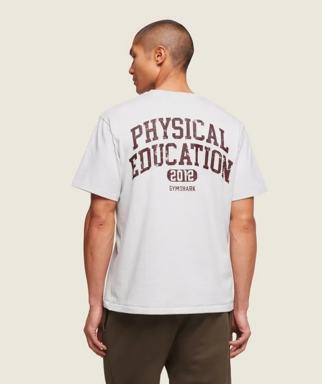 Gymshark Phys Ed T-Shirt - Light Grey Marl