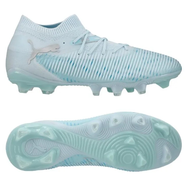 PUMA Future 8 Match Light Up FG/AG Football Boots Women, Icy Blue/Light Aqua/White