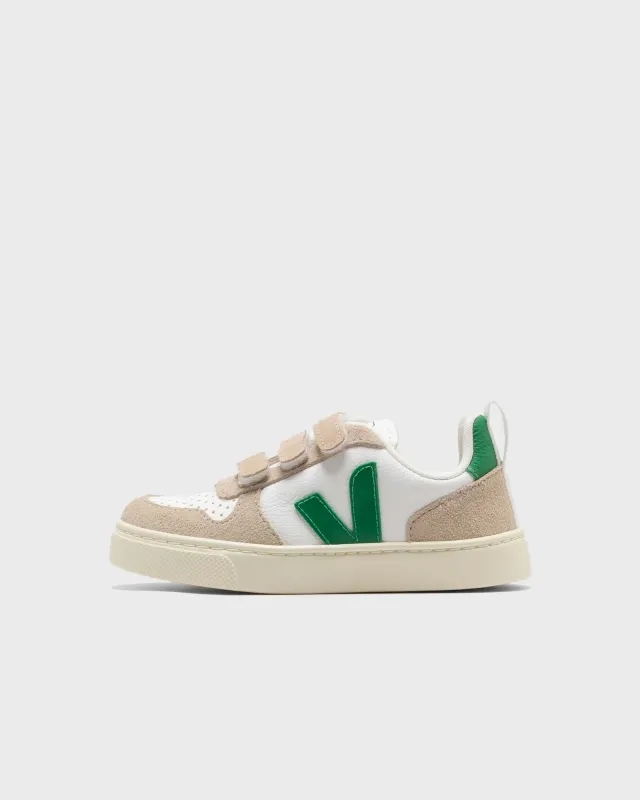 Veja Small V-10 CHROMEFREE LEATHER EXTRA-WHITE_EMERAUDE