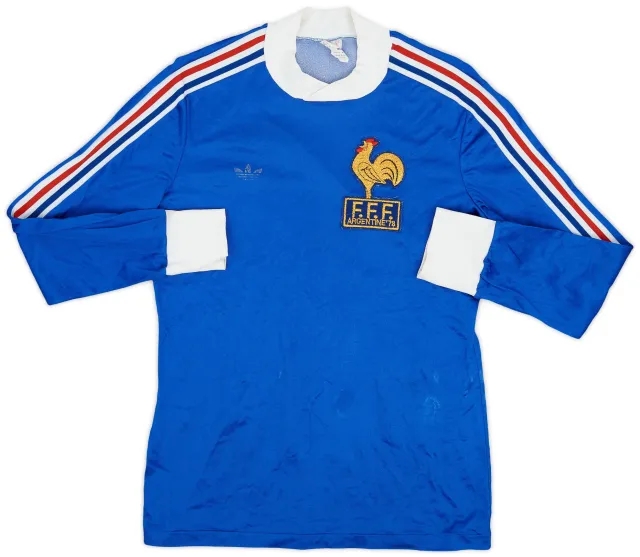 adidas 1978-80 France World Cup Home L/S Shirt - 7/10 - (M)