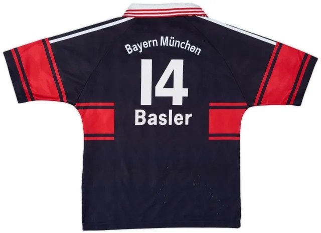 adidas 1997-99 Bayern Munich Home Shirt Basler #14 - 9/10 - (XL.Boys)