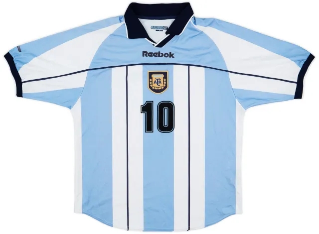 Reebok 2000-01 Argentina Home Shirt #10 - 9/10 - (M)