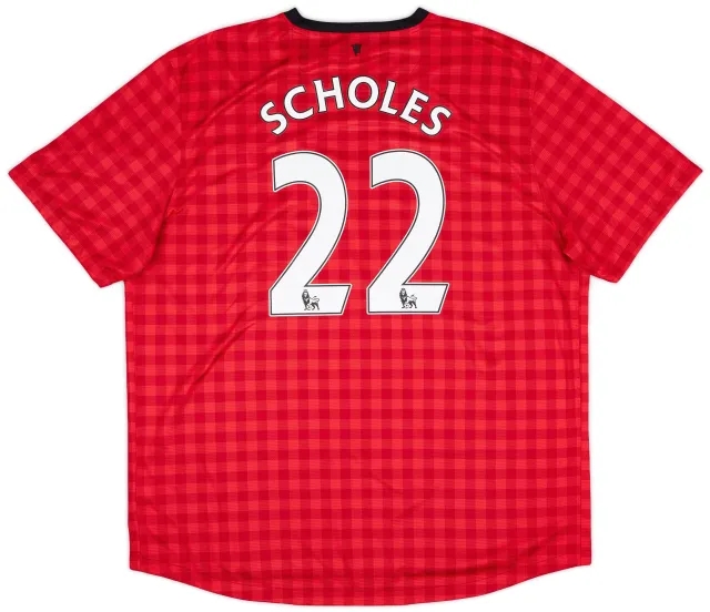 Nike 2012-13 Manchester United Home Shirt Scholes #22 - 7/10 - (XXL)