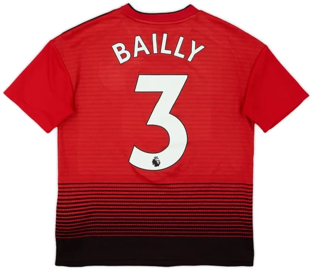 adidas 2018-19 Manchester United Home Shirt Bailly #3 - 8/10 - (L.Boys)