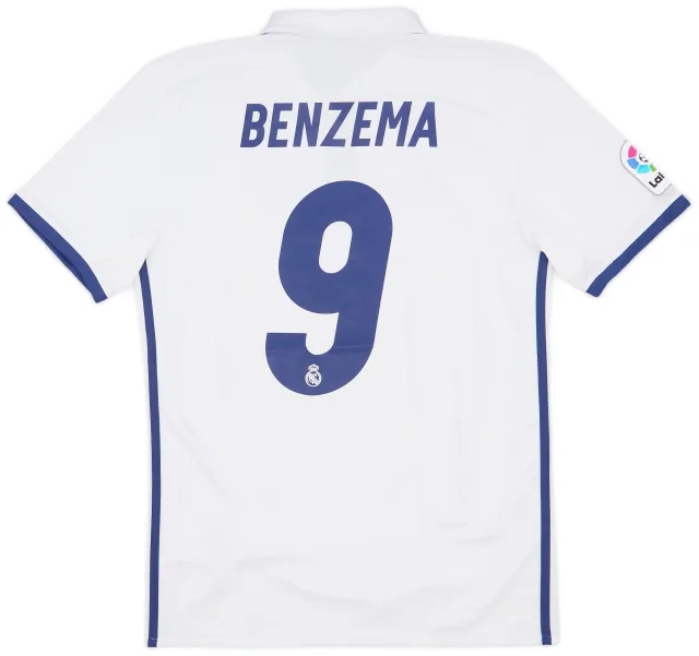 adidas 2016-17 Real Madrid Home Shirt Benzema #9 (S)