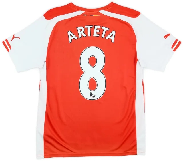 Puma 2014-15 Arsenal Home Shirt Arteta #8 - 7/10 - (S)