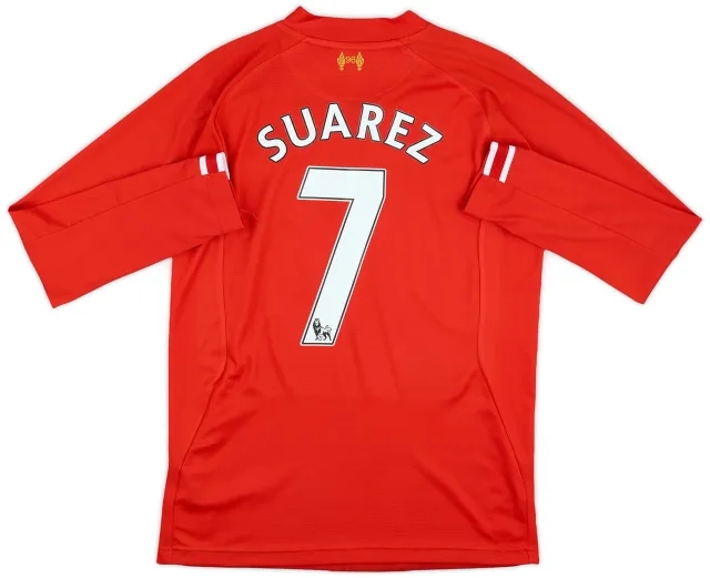 2013-14 Liverpool Home L/S Shirt Suarez #7 - 7/10 - (S)