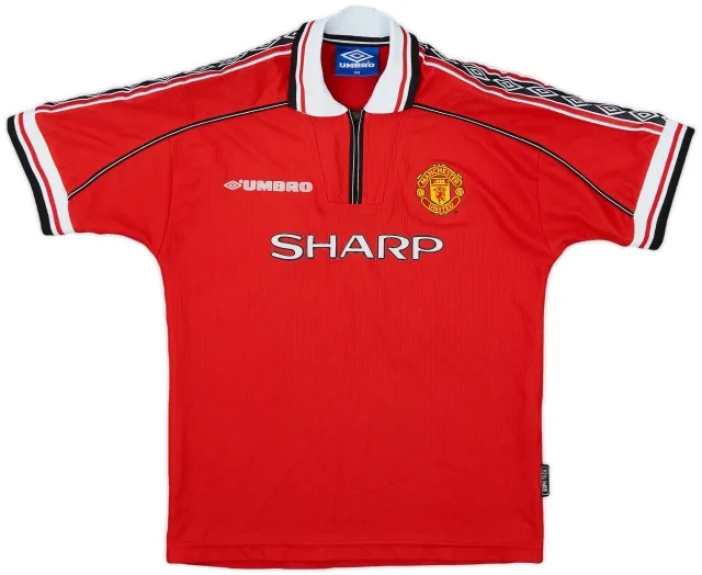 Umbro 1998-00 Manchester United Home Shirt - 7/10 - (L.Boys)