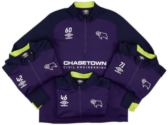 Umbro 2018-19 Derby County Player Issue 1/4 Zip Training Top # - 7/10 - (L)