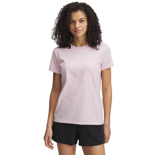 Women's  Under Armour  Rival Core Short Sleeve Prime Pink / White XXL