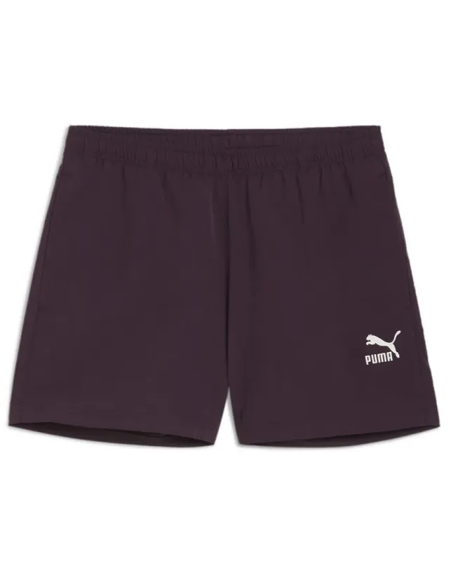 Puma Classics A-Line Shorts In Midnight Plum-Red