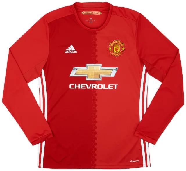 adidas 2016-17 Manchester United Home L/S Shirt Rooney #10 - 8/10 - (M)