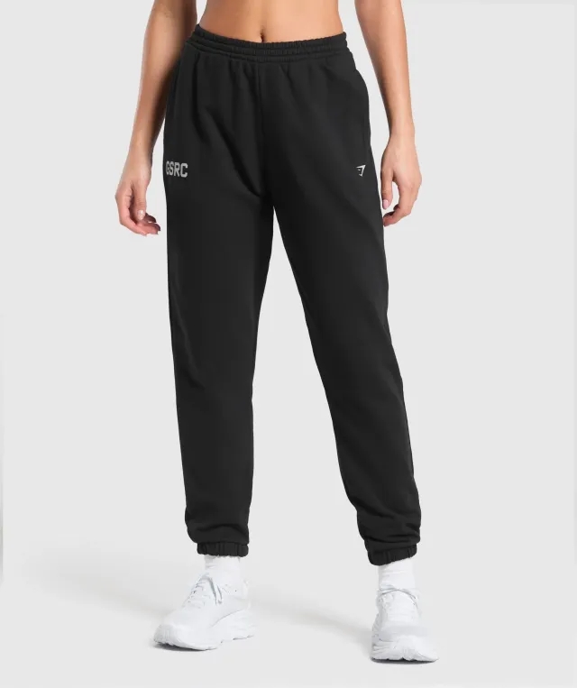 Marathon Running Graphic Joggers - Black