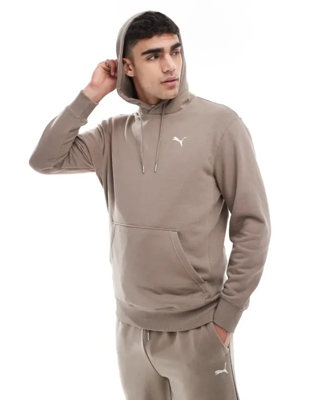 Puma Wardrobe Ess Hoodie In Totally Taupe-Brown