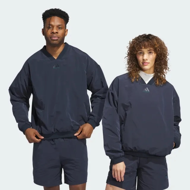 Adidas Performance Adidas Basketball Woven Crewneck Sweatshirt (Gender Neutral) In Aurora Ink-Blue