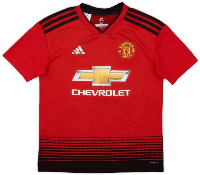adidas 2018-19 Manchester United Home Shirt - 9/10 - (M.Boys)