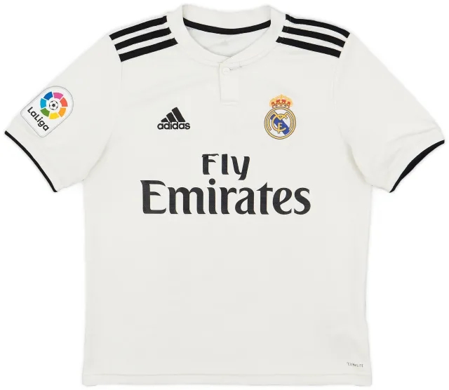 adidas 2018-19 Real Madrid Home Shirt - 6/10 - (L.Boys)