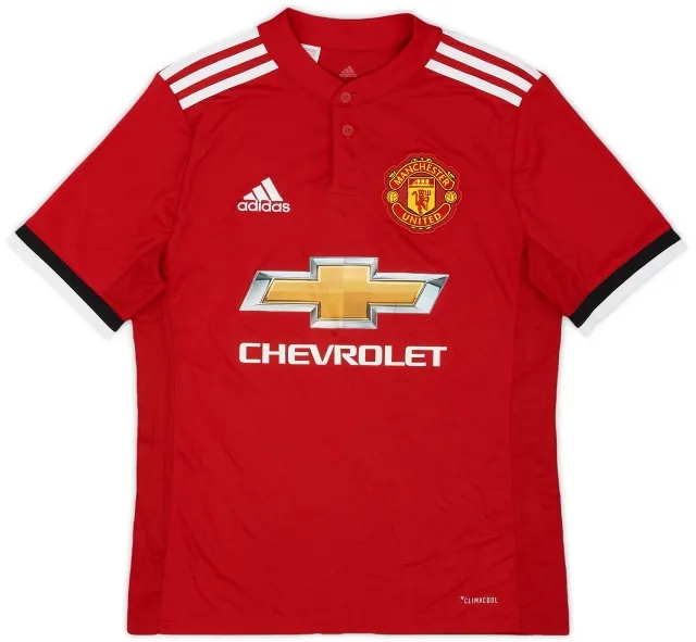 adidas 2017-18 Manchester United Home Shirt - 8/10 - (L.Boys)