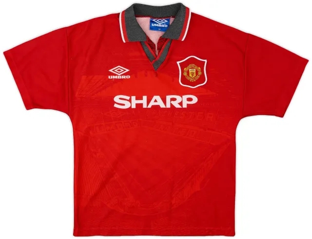 Umbro 1994-96 Manchester United Home Shirt - 6/10 - (L.Boys)
