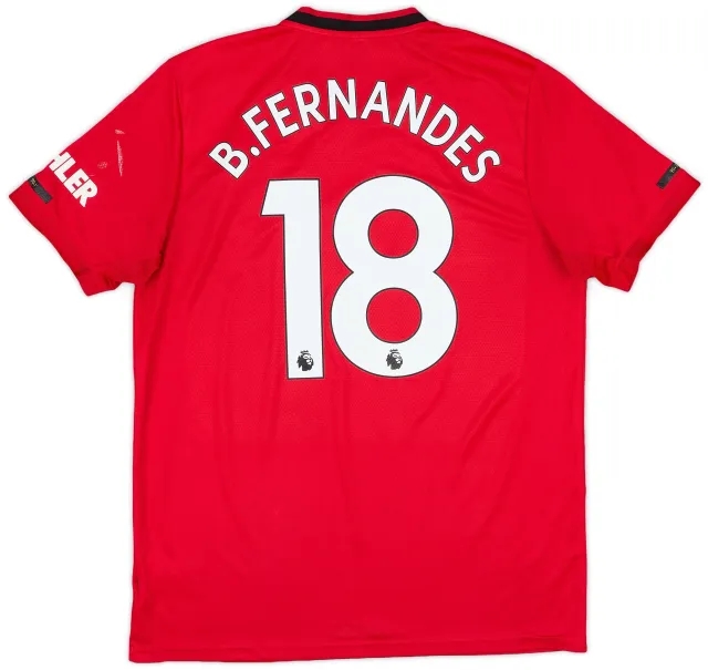 adidas 2019-20 Manchester United Home Shirt B.Fernandes #18 - 6/10 - (L)