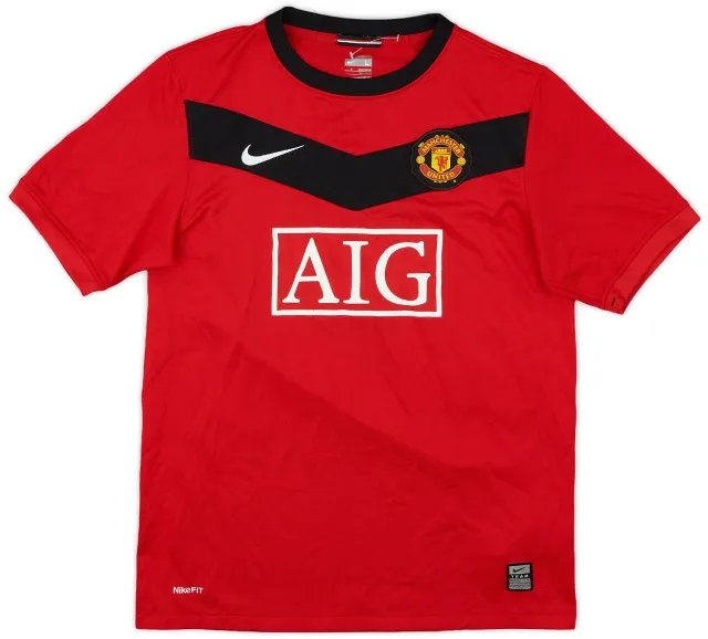 Nike 2009-10 Manchester United Home Shirt - 7/10 - (L.Boys)