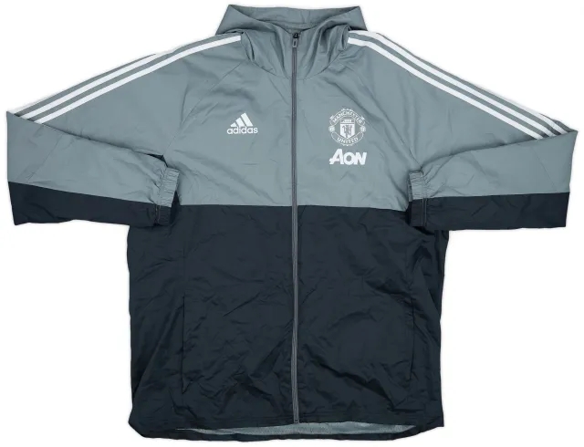 2017-18 Manchester United adidas Hooded Track Jacket - 8/10 - (XL)
