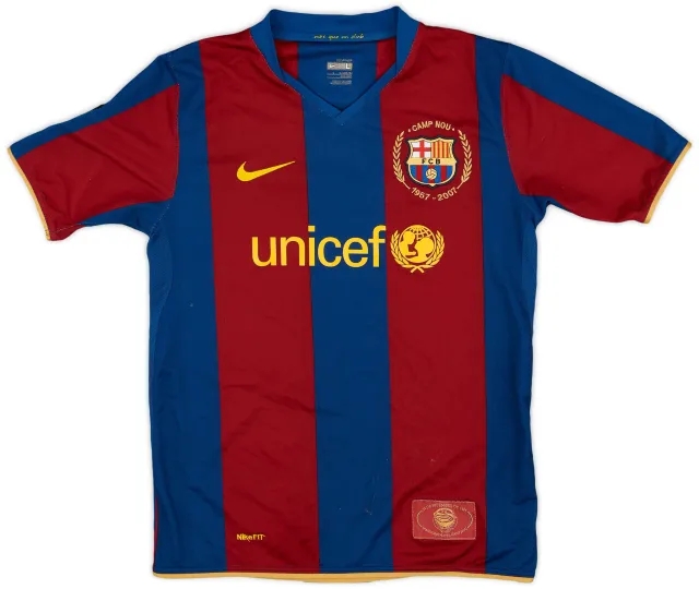 Nike 2007-08 Barcelona Home Shirt - 6/10 - (L.Boys)