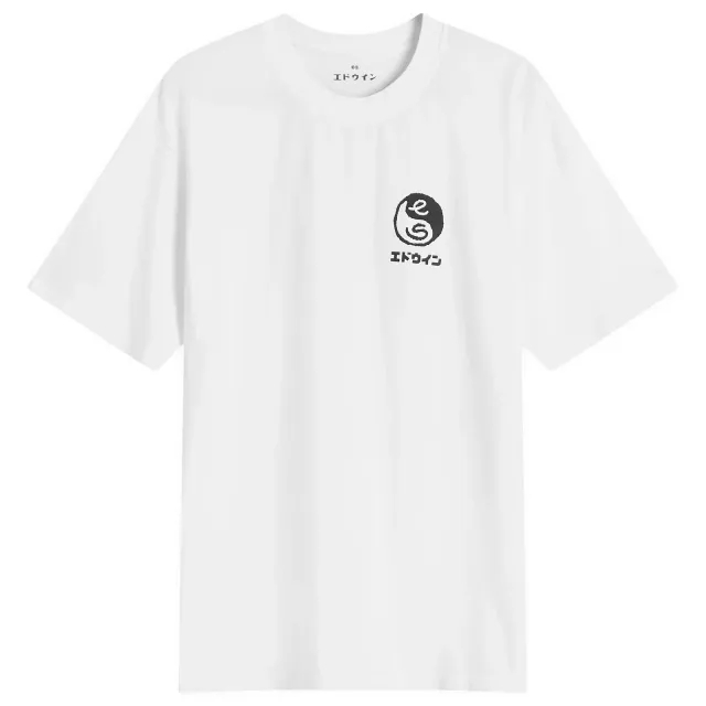 Edwin Cotton Regular Fit Short Sleeve Graphic T-Shirt, White