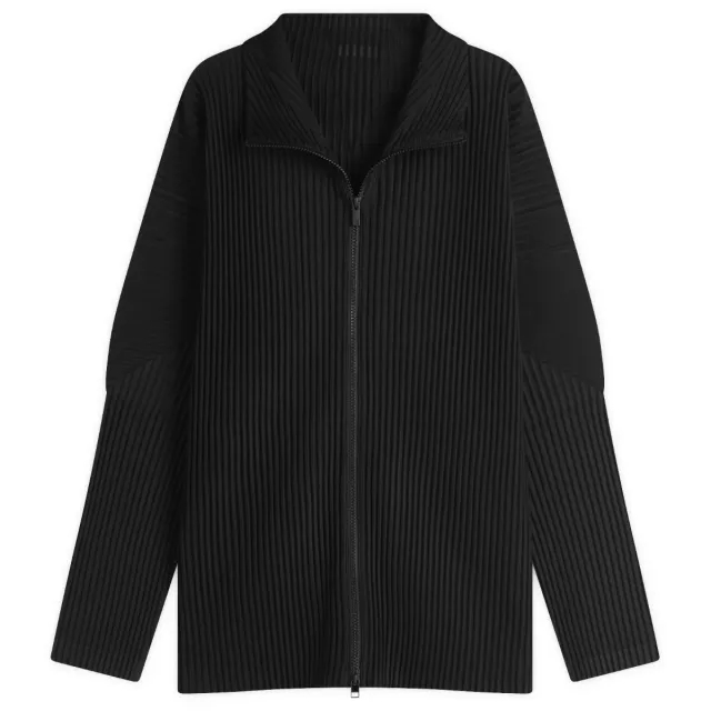 Homme Plissé Issey Miyake Men's Pleated Zip Track Top Black